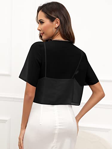 Missufe Women's Summer Short Sleeve Cropped Shrugs