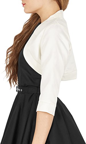 Elegant Black Butterfly Satin Bolero Shrug