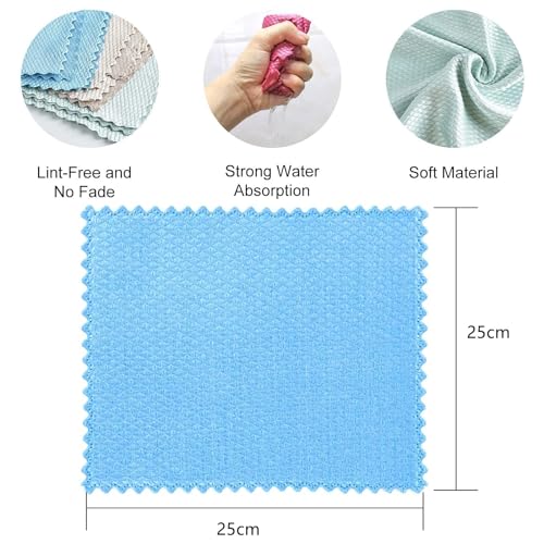 Weiliya 10pcs Nanoscale Cleaning Cloth, High Absorption Polishing for Kitchen Home (30X40cm)