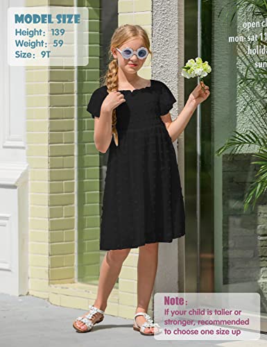 Kids4ever 6-12T Chiffon Dress with Pom Poms & Flutter Ruffles